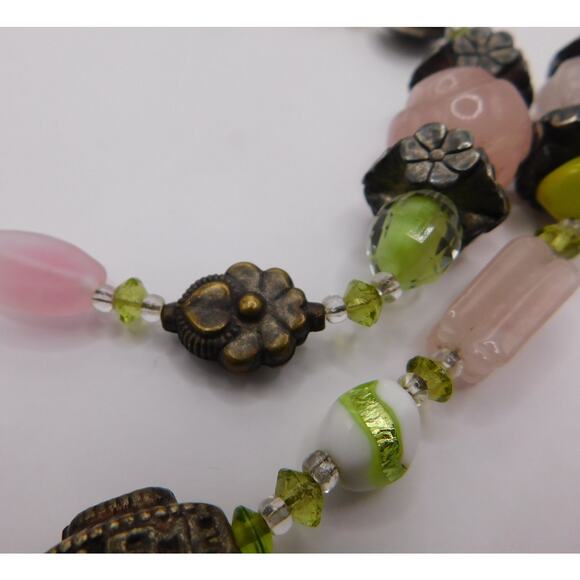 Necklace Iris Lane Glass Bead Beautiful 925 Stainless Steel Clasp - Picture 4 of 8